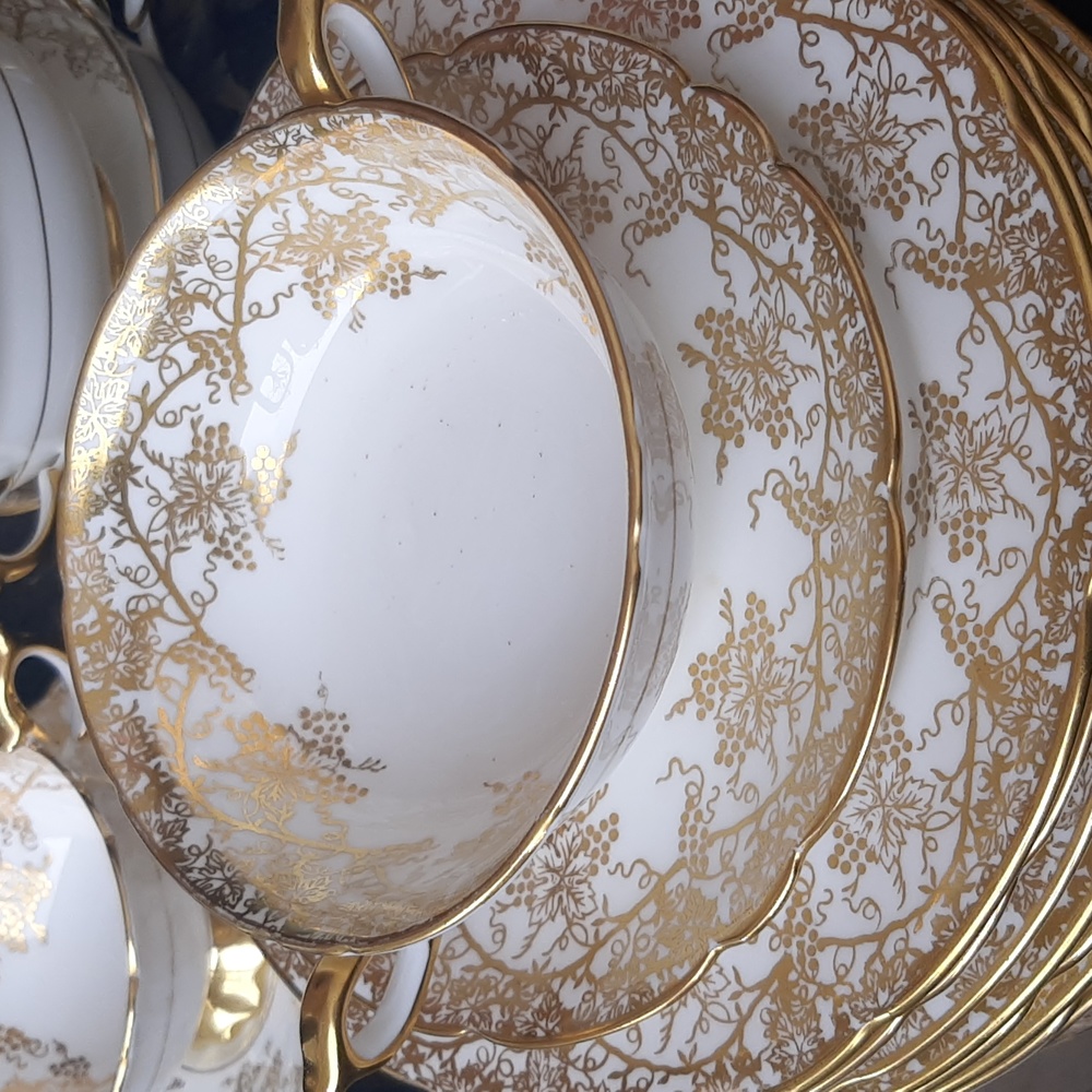 Vintage Royal Stafford "Grape Vines" Soup cups and underplates